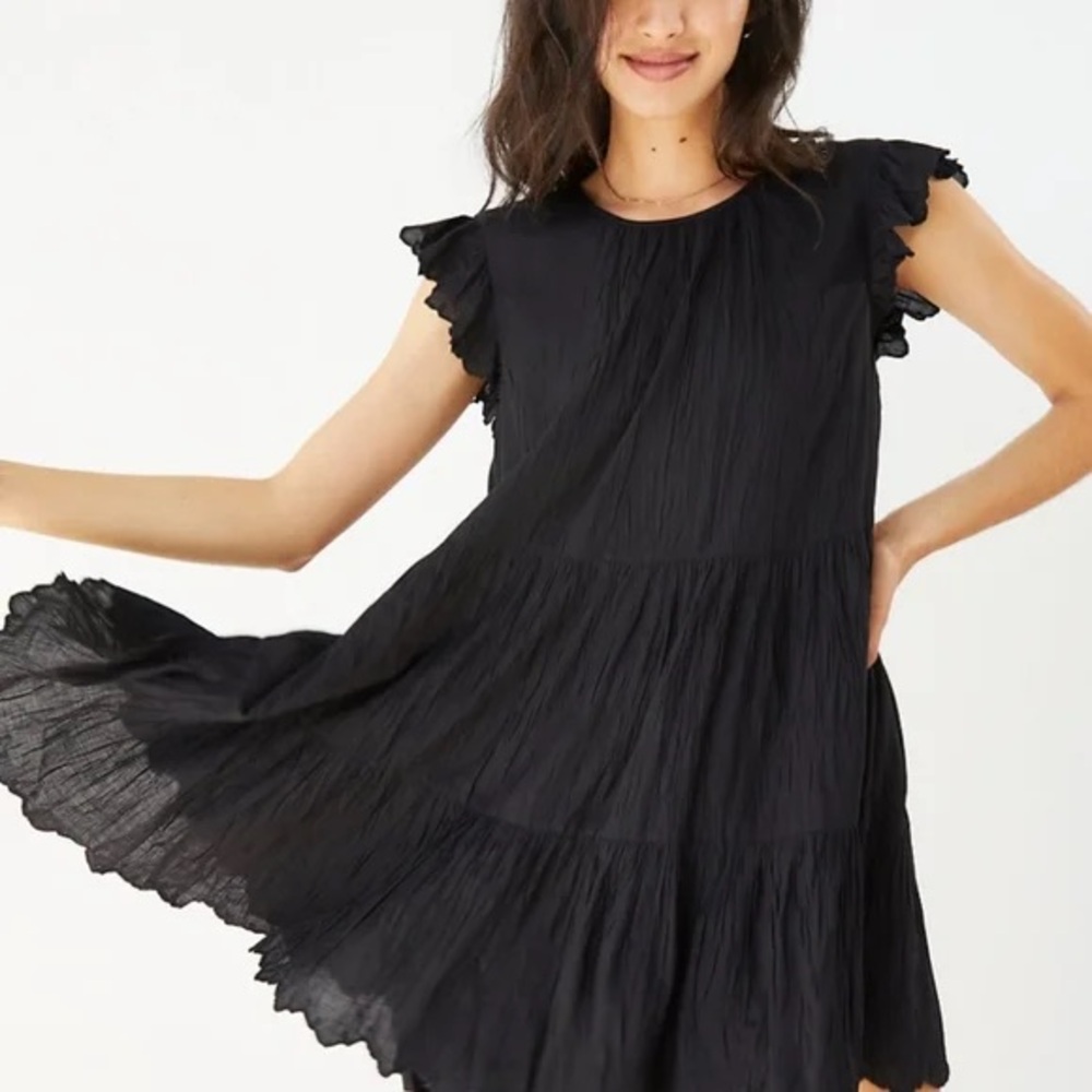 Aritzia Wilfred NWOT La Boheme Sidonie Ruffled Scalloped Mini Dress (Medium) - Picture 3 of 15